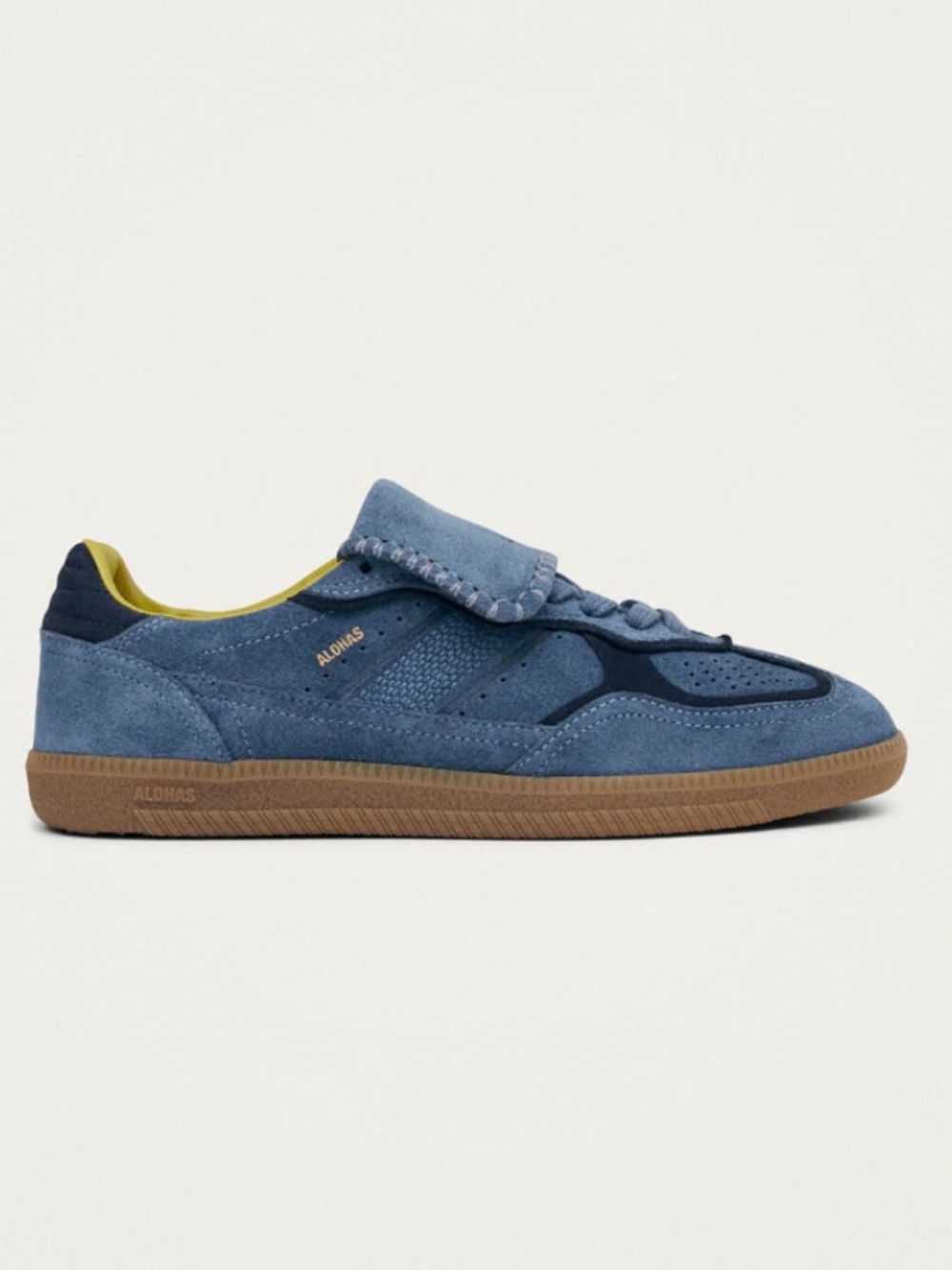ALOHAS TB.490 CLUB SUEDE BLUE LEATHER SNEAKERS - Picture 2 of 7